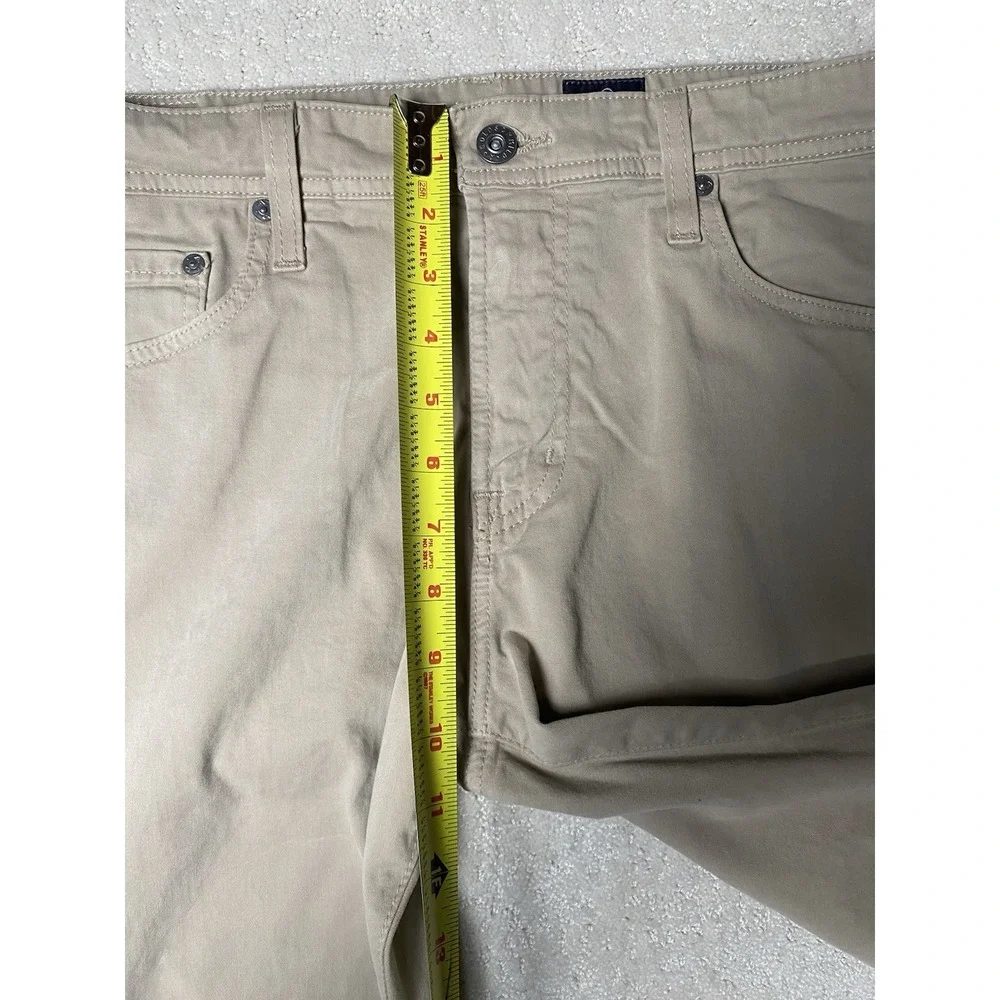 AG Adriano Goldschmied The Tellis Modern Slim Pants Mens 33 Khaki Measured 35x28